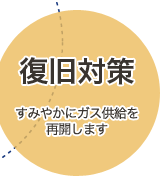 復旧対策　すみやかにガス供給を再開します