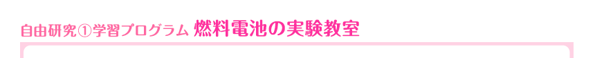 自由研究①学習プログラム　燃料電池の実験教室