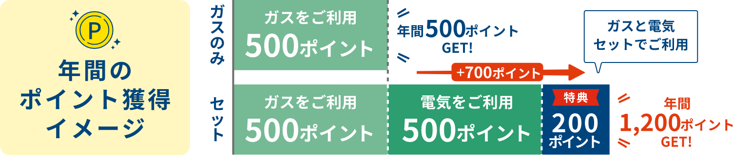 年間のポイント獲得イメージ