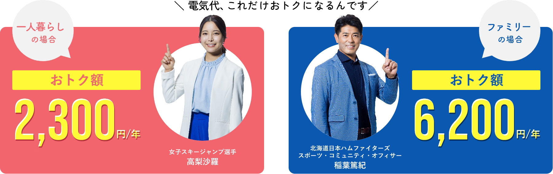 電気代、これだけおトクになるんです